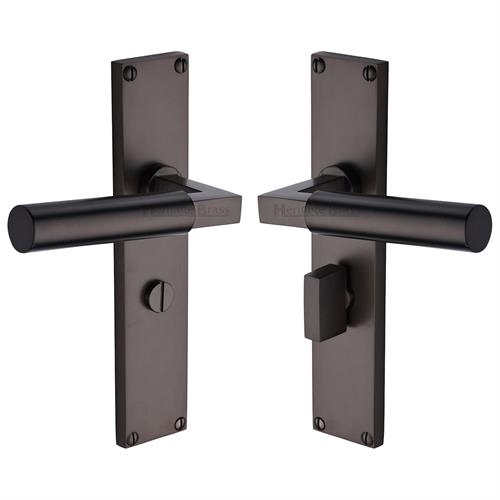 VT6330-MB � Bathroom [57mm] � Matt Bronze � Heritage Brass Bauhaus Levers On Backplates