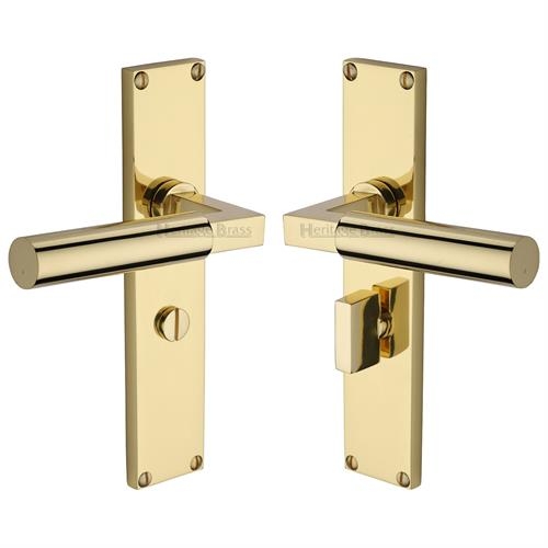 VT6330-PB � Bathroom [57mm] � Polished Brass � Heritage Brass Bauhaus Levers On Backplates