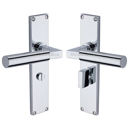 VT6330-PC � Bathroom [57mm] � Polished Chrome � Heritage Brass Bauhaus Levers On Backplates