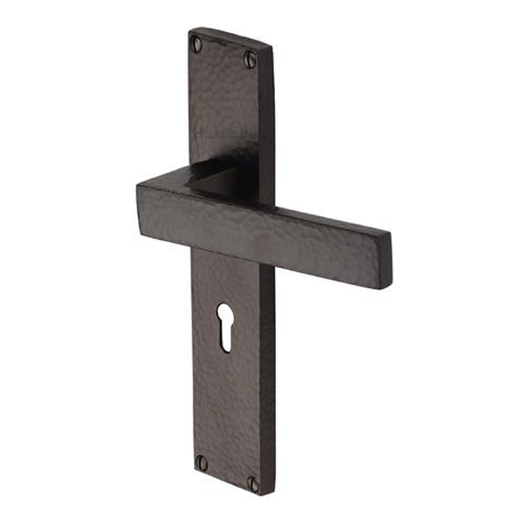 VTH3300-MB � Standard Lock [57mm] � Matt Bronze � Heritage Brass Delta Hammered Levers On Backplates