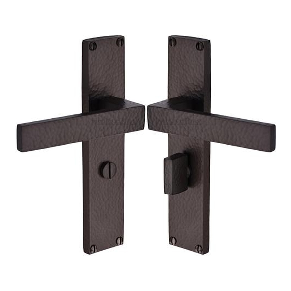 VTH3330-MB � Bathroom [57mm] � Matt Bronze � Heritage Brass Delta Hammered Levers On Backplates