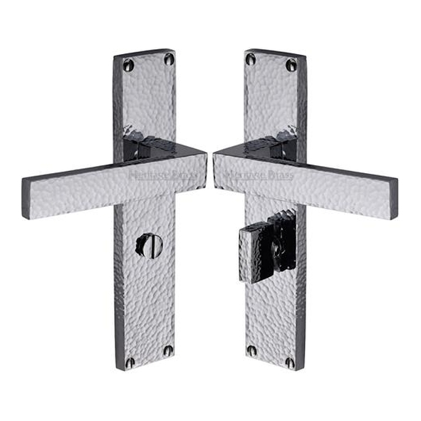 VTH3330-PC � Bathroom [57mm] � Polished Chrome � Heritage Brass Delta Hammered Levers On Backplates