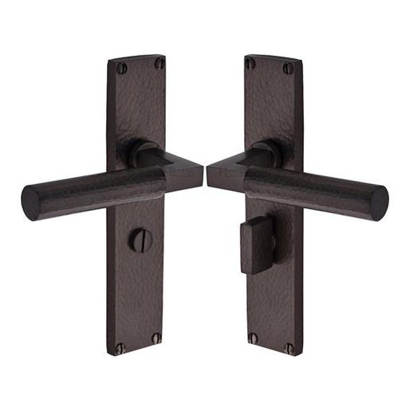 VTH4330-MB � Bathroom [57mm] � Matt Bronze � Heritage Brass Bauhaus Hammered Levers On Backplates