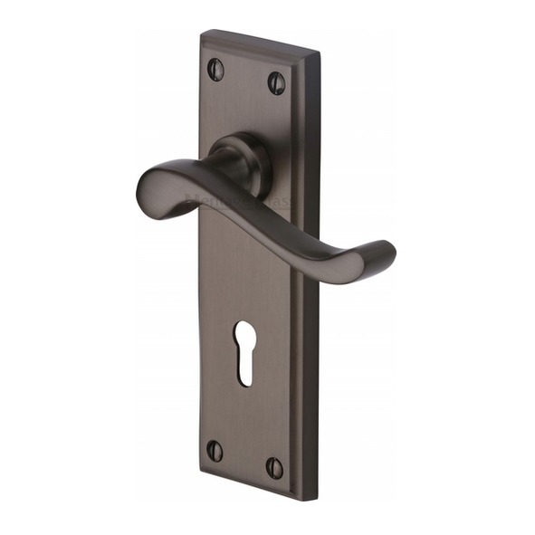 W3200-MB  Standard Lock [57mm]  Matt Bronze  Heritage Brass Edwardian Levers On Backplates