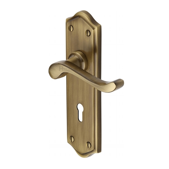 W4200-AT  Standard Lock [57mm]  Antique Brass  Heritage Brass Buckingham Levers On Backplates