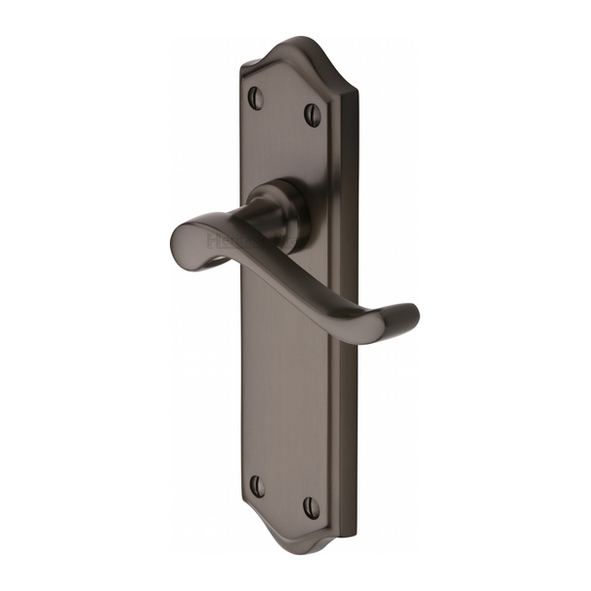 W4200-MB • Standard Lock [57mm] • Matt Bronze • Heritage Brass Buckingham Levers On Backplates