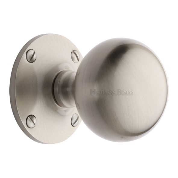 WES970-SN • Satin Nickel • Heritage Brass Westminster Mortice Knobs On Roses
