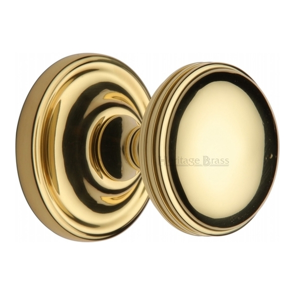 WHI6429-PB  Polished Brass  Heritage Brass Whitehall Mortice Knobs On Concealed Fix Roses