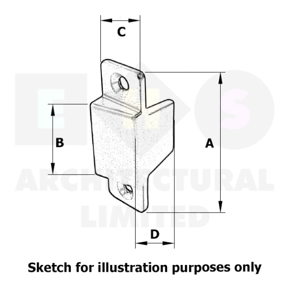 5300-47  Silver Powder Coated  Format Panic Bolt Surface Latch Keeper