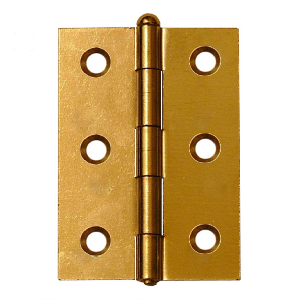 1840-075-EB • 075 x 049mm • Electro Brassed [25kg] • Cranked Loose Square Corner Pin Steel Butt Hinges