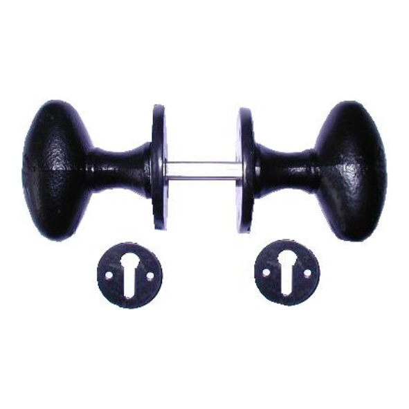 271-BL  Black Iron  Oval Knob Furniture