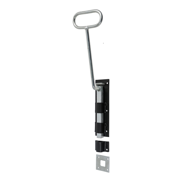 60BH-0450-BK  450mm  Black  Bow Handle Door Bolt