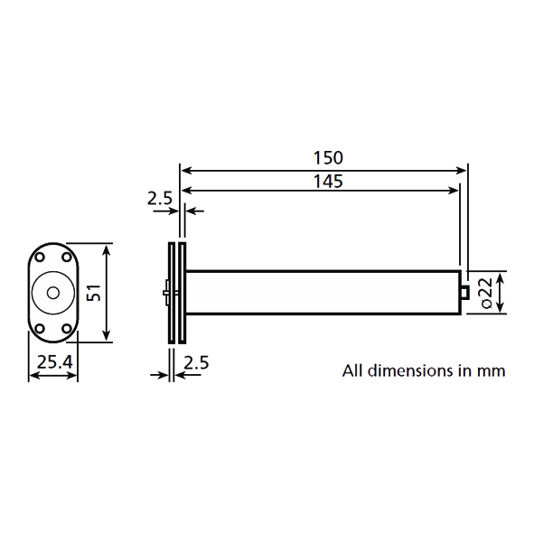 R1.CP • Radius Plate • Polished Chrome • Perko Single Chain Concealed Door Closer