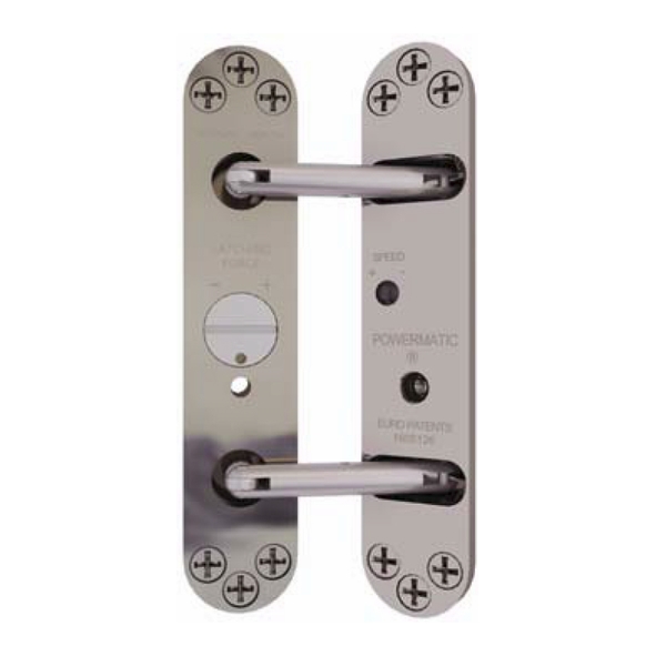 R100.PN  Radius Plate  Polished Nickel  Powermatic EN 3 Heavy Duty Concealed Door Closer