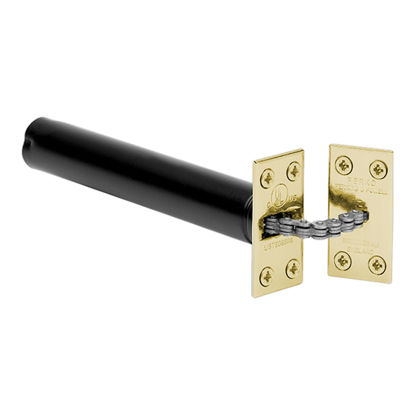 R2 • Square Plate • Polished Brass • Perko Single Chain Concealed Door Closer