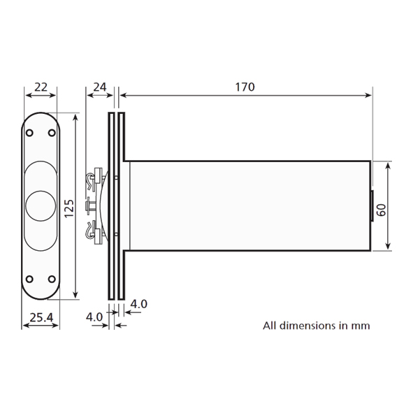 R85.CP • Radius Plate • Polished Chrome • Perkomatic Double Chain
