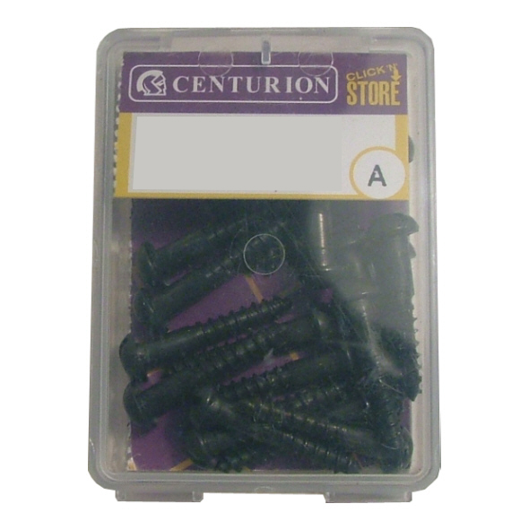 Pre-Packed Round Head Slotted BLACK Woodscrews