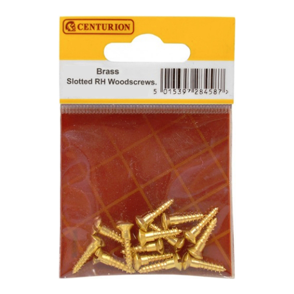 Pre-Packed Raised Head Slotted BRASS Woodscrews