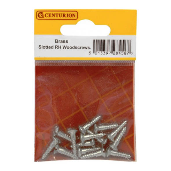 Pre-Packed Raised Head Slotted CHROME Woodscrews