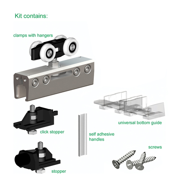 SD/HG01  Single Door Fittings Only For HERKULES GLASS Door Gear