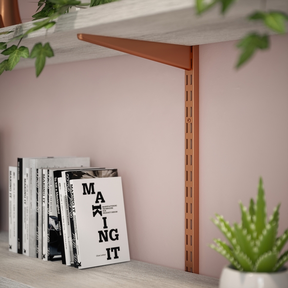 Rothley Baroque Polished Copper Twin Slot Shelving