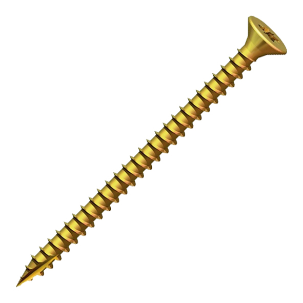 Countersunk Pozidrive YELLOW PASSIVATED Woodscrews