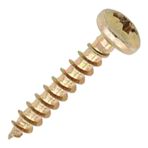 Round Head Pozidrive ZINC YELLOW Woodscrews