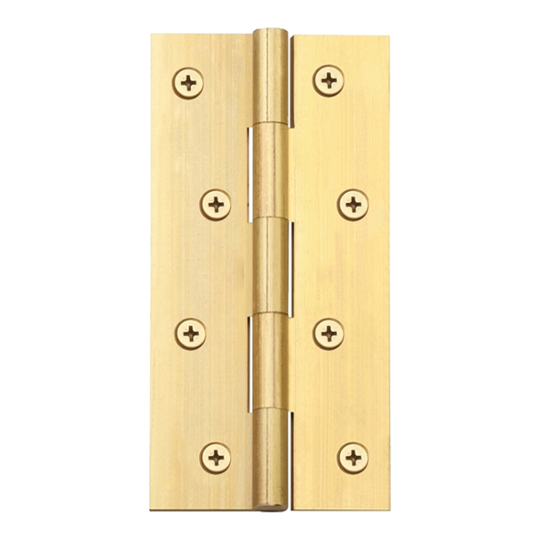 3902.15  150 x 075 x 3.0mm  Plain Brass [70kg]  Unwashered Square Corner Brass Butt Hinges