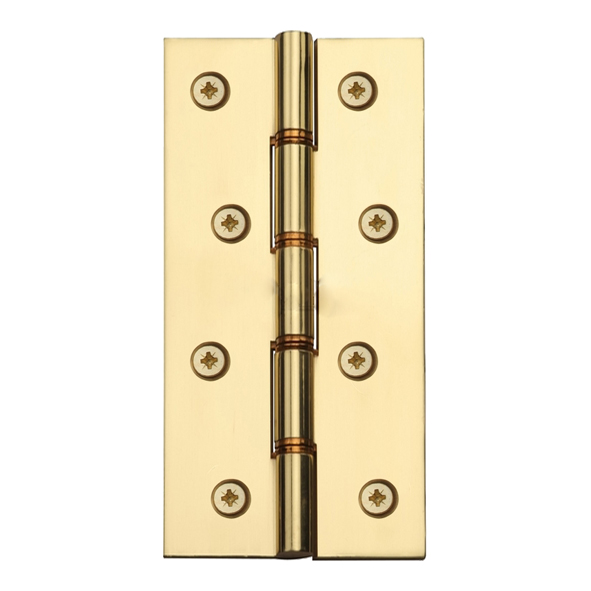 3909.15  150 x 075 x 3.5mm  Polished Brass [70kg]  Phospher Bronze Washered Square Corner Brass Butt Hinges