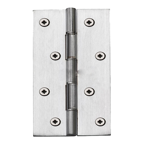 3909.1254  125 x 075 x 3.5mm  Satin Chrome [70kg]  Phospher Bronze Washered Square Corner Brass Butt Hinges