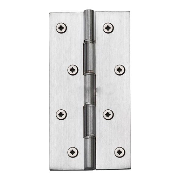 3909.1504  150 x 075 x 3.5mm  Satin Chrome [70kg]  Phospher Bronze Washered Square Corner Brass Butt Hinges