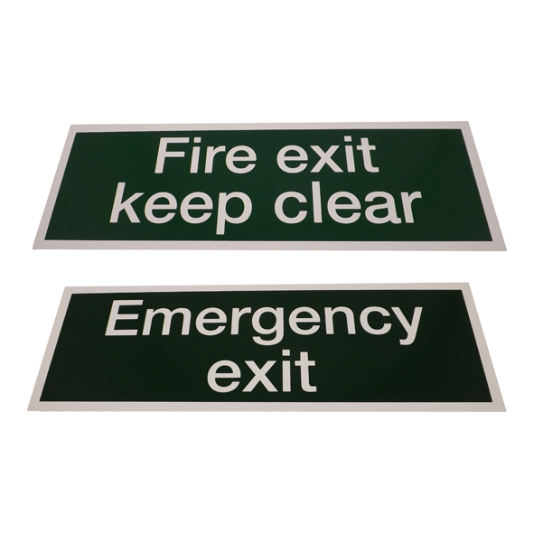 FS29  440 x 150mm  Reversible Fire Exit / Emergency Exit Sign