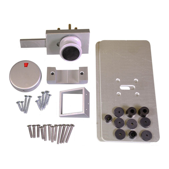 PK1406-SAA • Satin Aluminium • Commercial Cubicle Repair Lock With Indicator