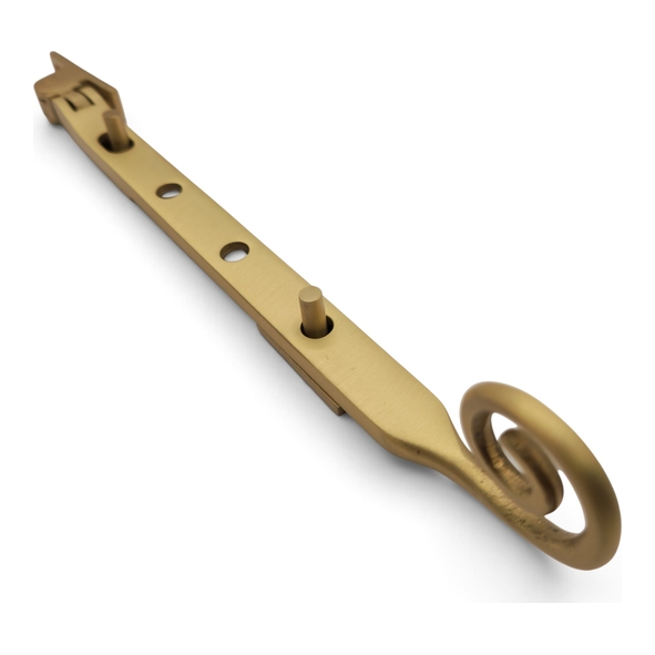 THD087/SB � 200mm � Satin Brass � Curly Tail End Casement Stay