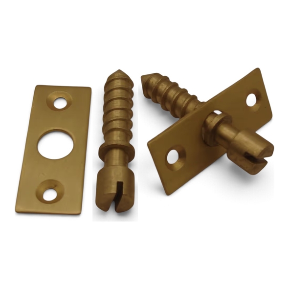 THD093/SB � 38mm o/a � Satin Brass � Simplex Screws On Plates