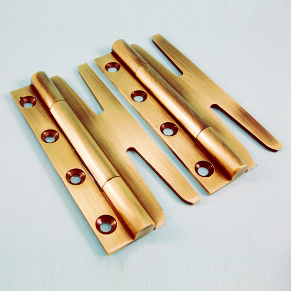 THD094/AB � 085mm � Antique Brass [12.5kg] � Unwashered Brass Simplex Slotted Narrow Hinges