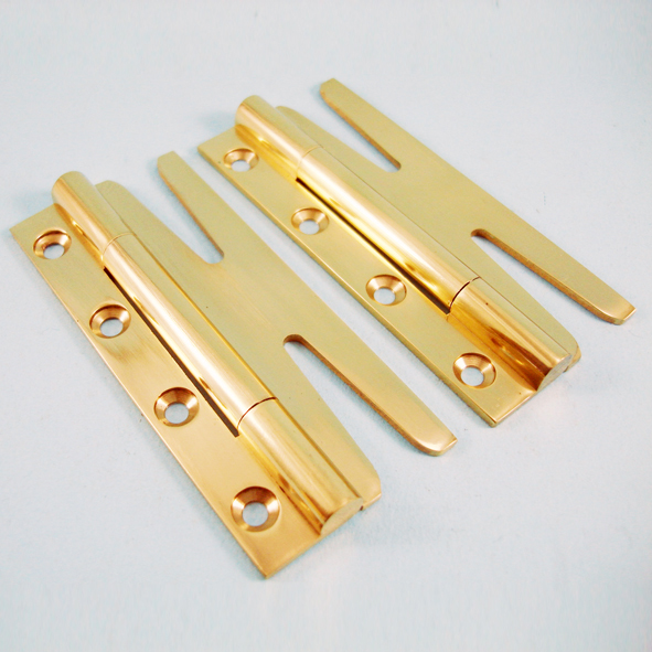 THD094/PB � 085mm � Polished Brass [12.5kg] � Unwashered Brass Simplex Slotted Narrow Hinges