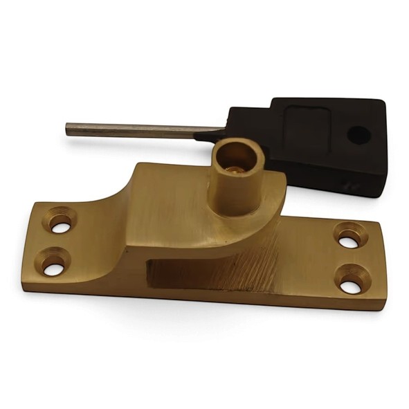 THD109/SB � Standard � Satin Brass � Locking Keeper For Straight Arm Sash Fasteners