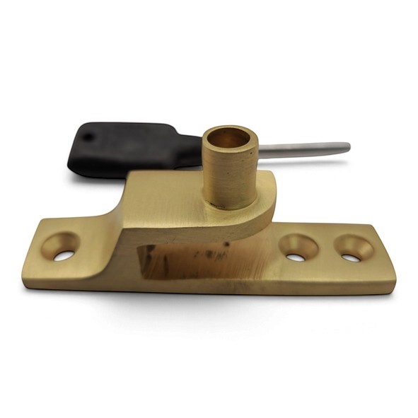 THD109N/SB � Narrow � Satin Brass � Locking Keeper For Narrow Straight Arm Sash Fasteners