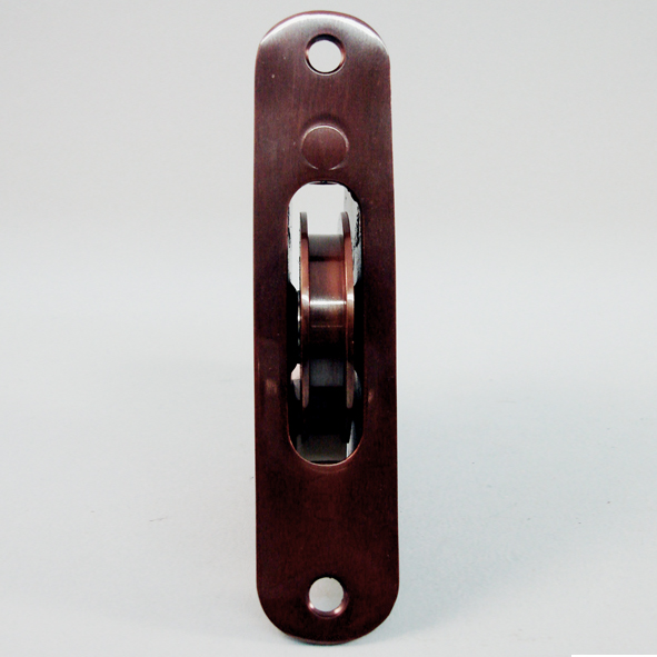 THD138/BRO  Bronzed  Radiused  Sash Pulley With Steel Body and 50mm [2] Brass Ball Bearing Pulley