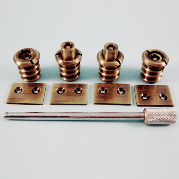 THD145/AB  19mm [12mm]  Antique Brass  Knock-In Sash Stops