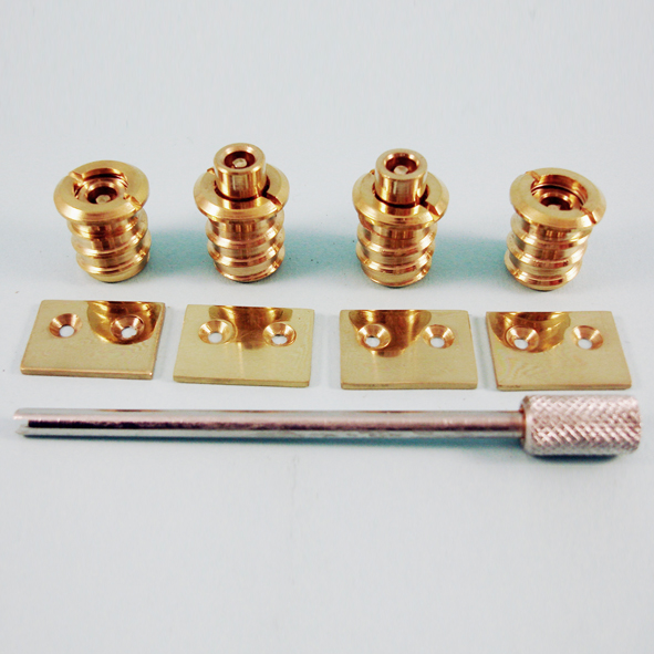 THD145/PB  19mm [12mm]  Polished Brass  Knock-In Sash Stops