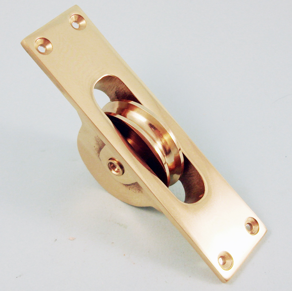 Square Sash Pulleys With Cast Brass Body 44mm (1) Brass Pulley Wheels and Wide Faceplates
