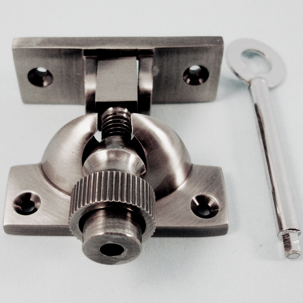 THD161L/AN  Locking  Antique Nickel  Locking Brighton Pattern Sash Fastener