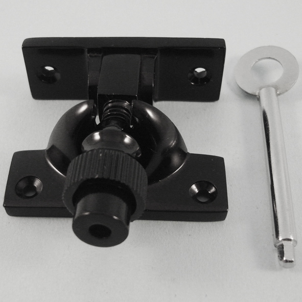THD161L/BLP  Locking  Black Polished  Locking Brighton Pattern Sash Fastener
