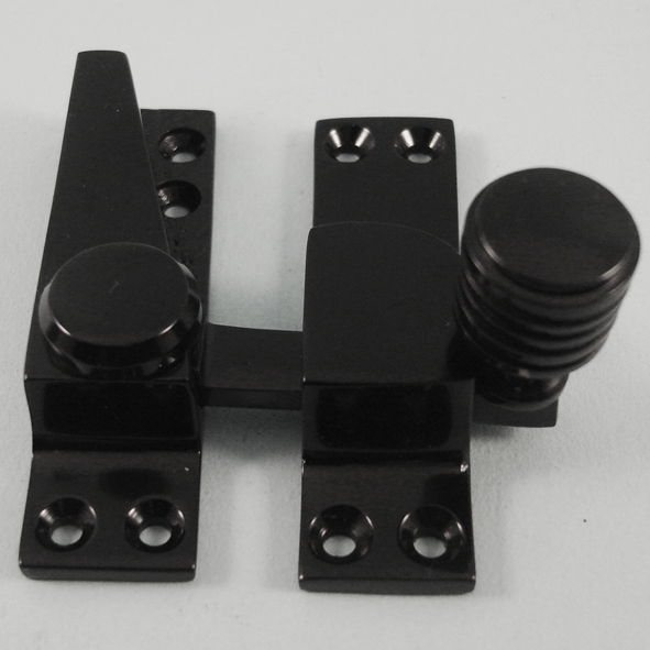 THD176/BLP  Non-Locking  Black Polished  Straight Arm Beehive Knob Sash Fastener