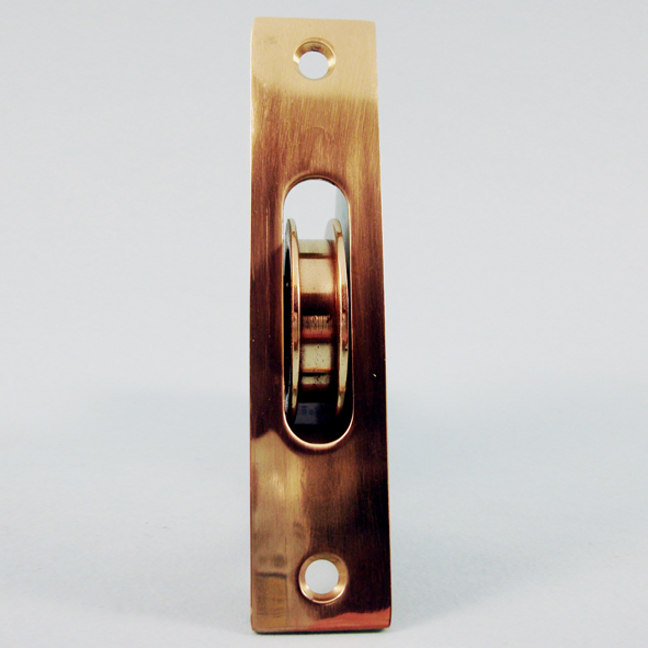 THD191/PB  Polished Brass  Square  Sash Pulley With Steel Body and 44mm [1] Brass Pulley
