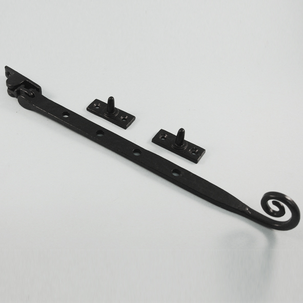THD228/BA  300mm  Antique Black  Curly Tail Casement Stay
