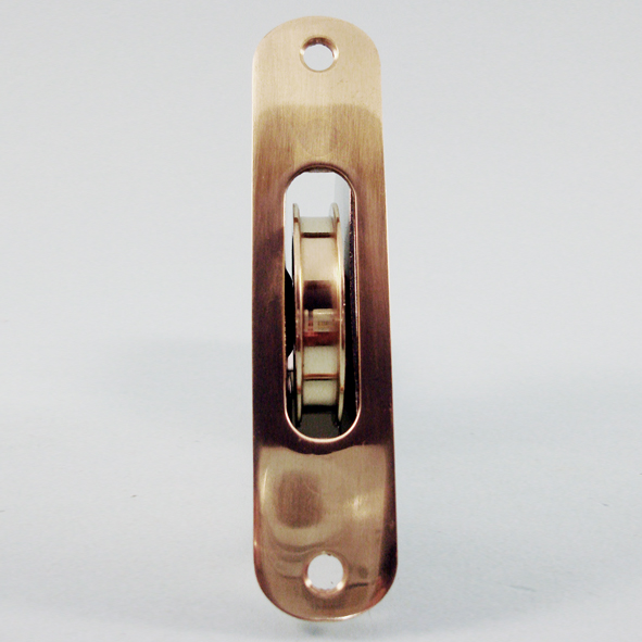 THD240/PB  Polished Brass  Radiused  Sash Pulley With Steel Body and 50mm [2] Brass Pulley