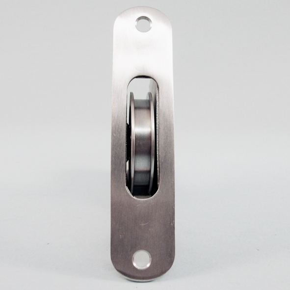 THD240/SCP  Satin Chrome  Radiused  Sash Pulley With Steel Body and 50mm [2] Brass Pulley